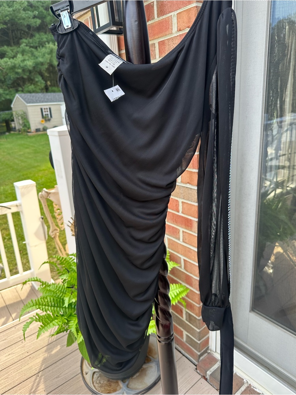 Deb One-Shoulder Black ruched Evening Dress
